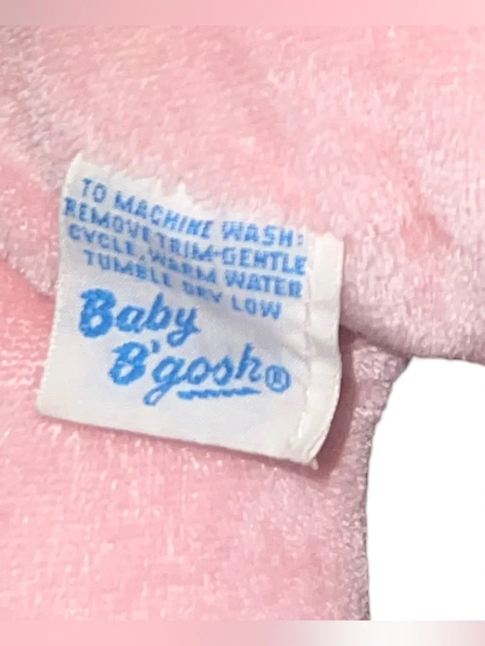Vintage Baby Girl Oshkosh B' Gosh Doll Blonde Pink Sleeper Plush 11” Lovey